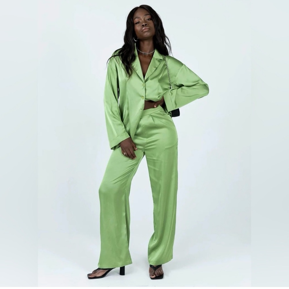 Princess Polly Green Silk Set